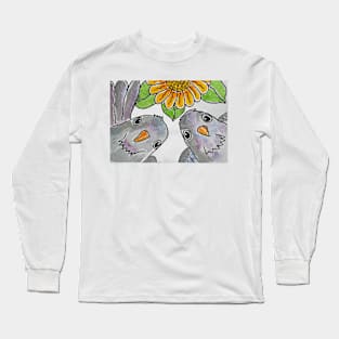 Funny peeping pigeons Long Sleeve T-Shirt